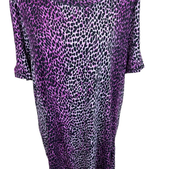 RACHEL Rachel Roy blouse, size 2X, cold shoulder, asymmetric hem, leopard print - Picture 2 of 12